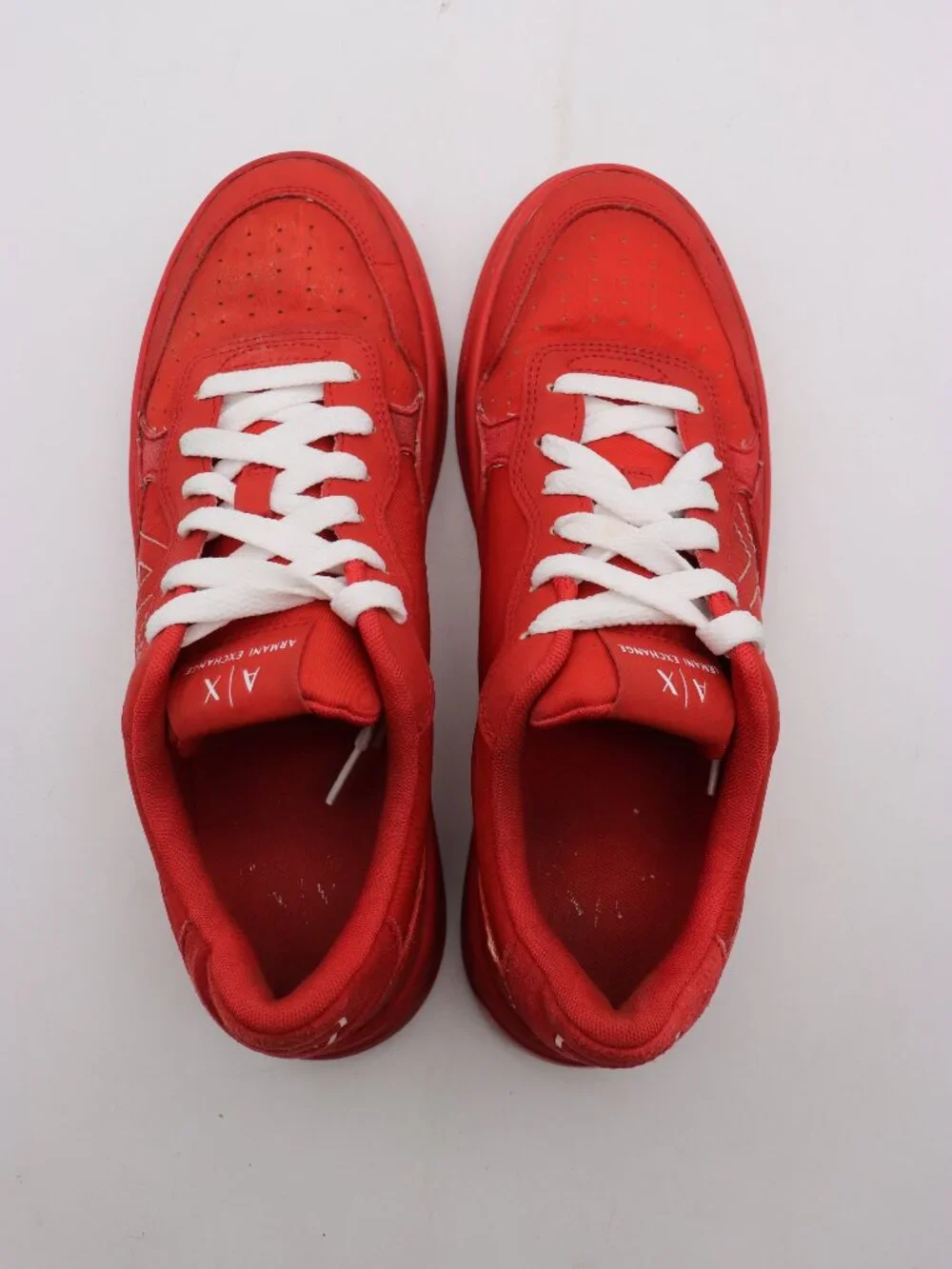 Armani Exchange Red Men's Size 8 Trainers Casual Sneakers Lace Up Shoes
